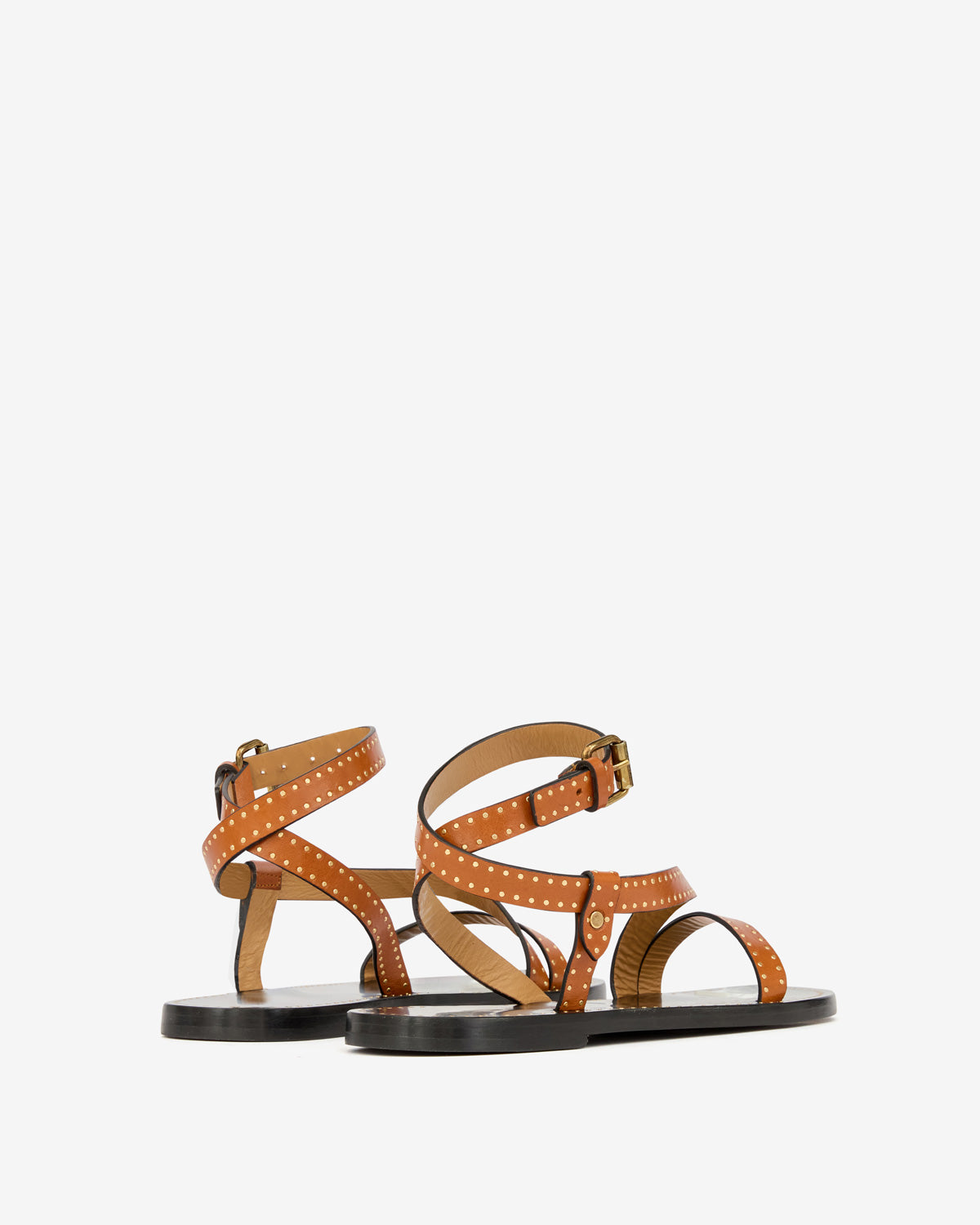 Sandalias planas de cuero suave con tachuelas jopee - Havana - Woman - 2