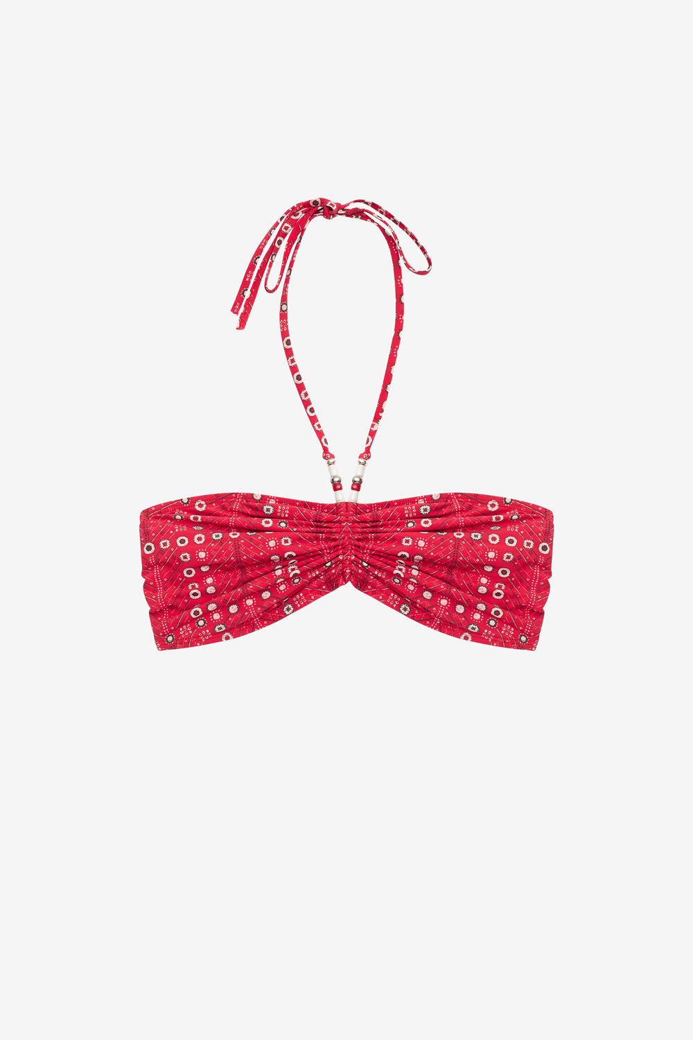 Top del bikini salma con stampa - Rosso - Woman - 1