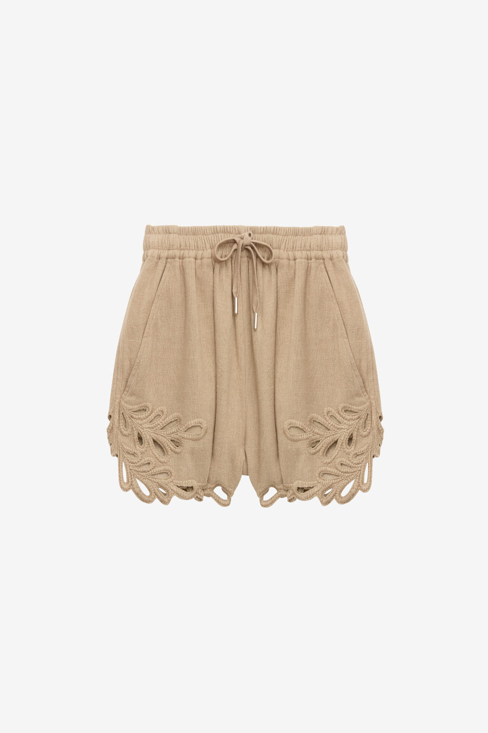 Safa 透かし刺繍入り ショートパンツ - Light khaki - Woman - 1