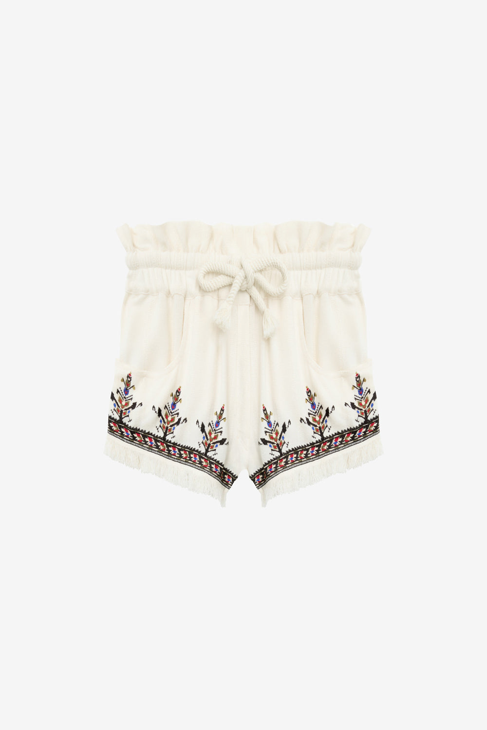Kriss 刺繍入りガーゼ ショートパンツ - 生成り - Woman - 1