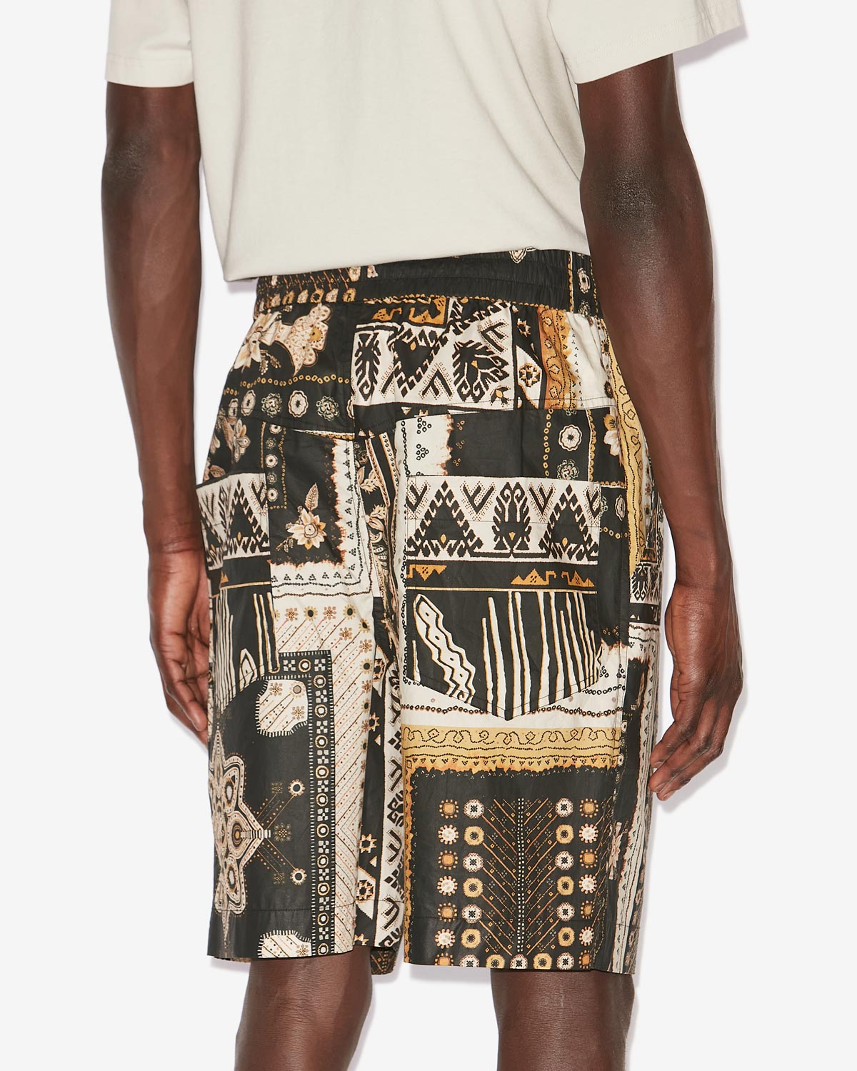 Gregorian shorts Man Black-ochre 3