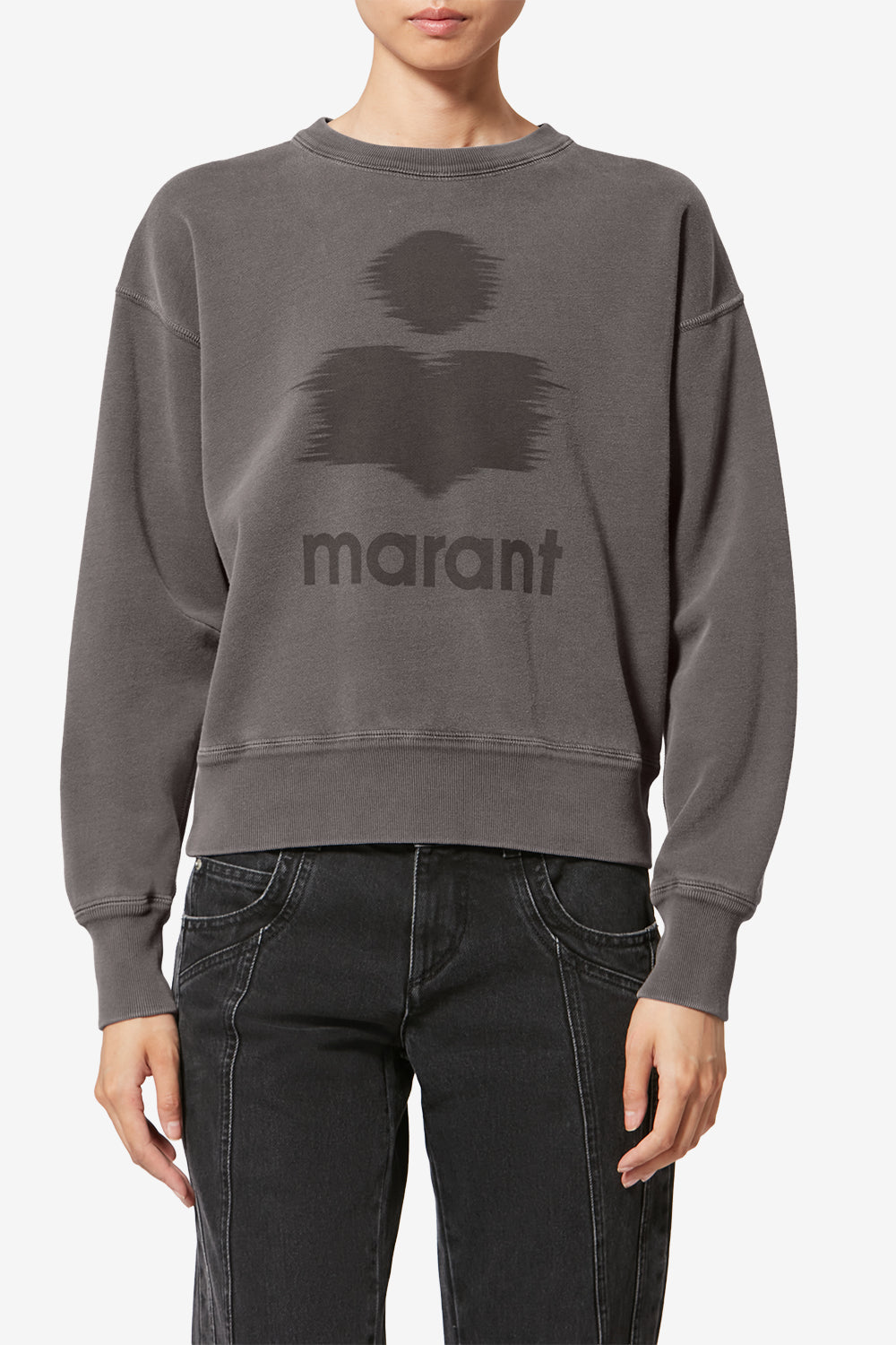 Sweatshirt en coton à logo mobyli - Anthracite - Woman - 4