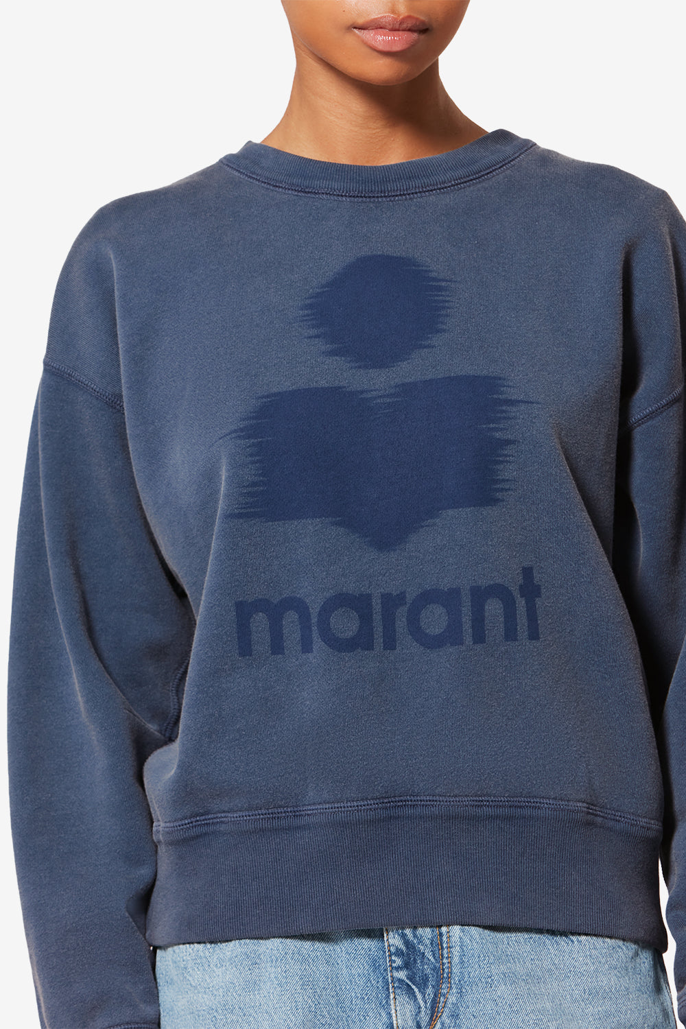 Mobyli cotton sweatshirt with logo - Indigo - Woman - 3
