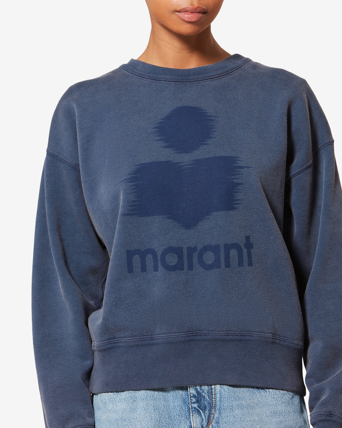 Felpa in cotone con logo mobyli - Indigo - Woman - 2