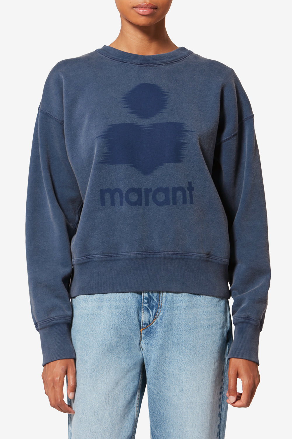 Mobyli cotton sweatshirt with logo - Indigo - Woman - 4