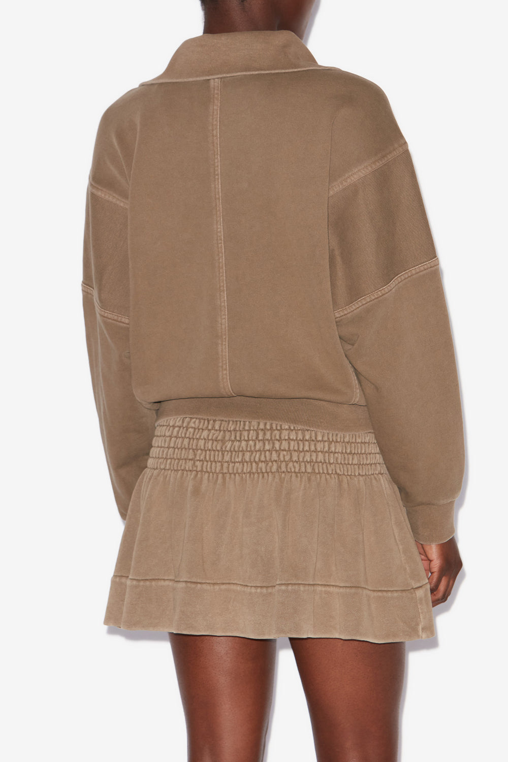 Felpa yaele in jersey délavé impunturato - Cachi - Woman - 5