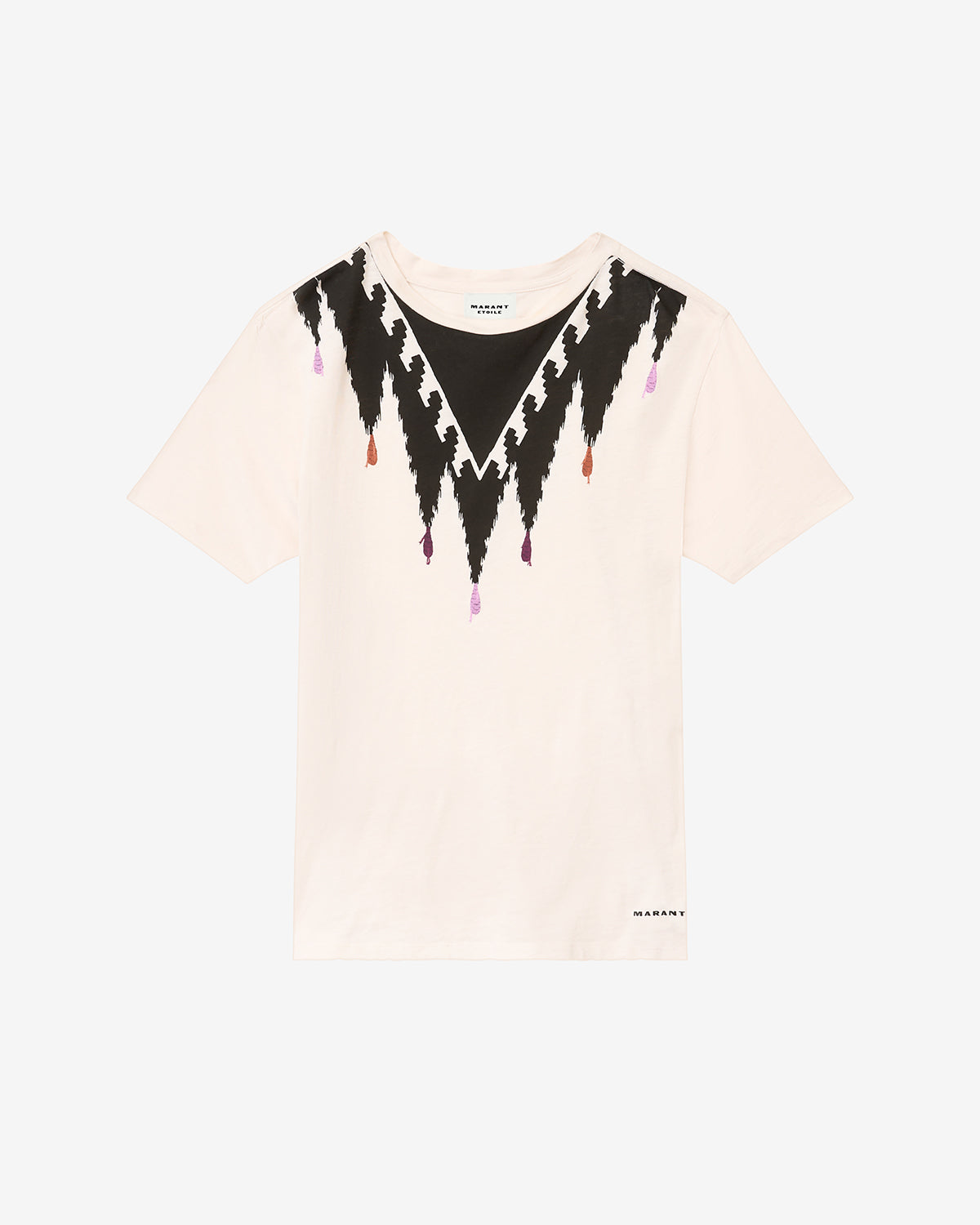 Zewel tシャツ Woman Ecru-faded black 3