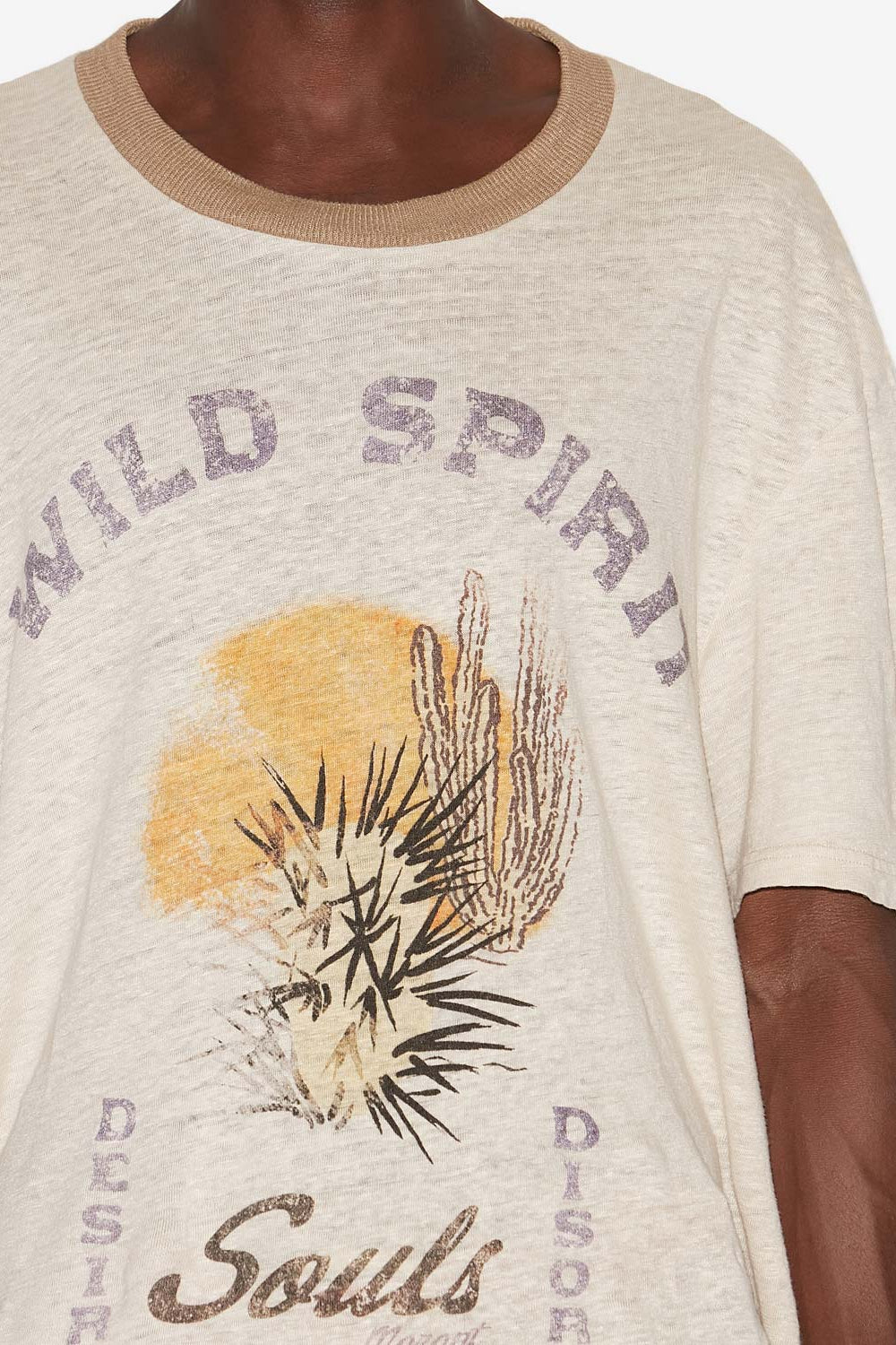 T-shirt honore en lin imprimé - Ecru/sand - Man - 3