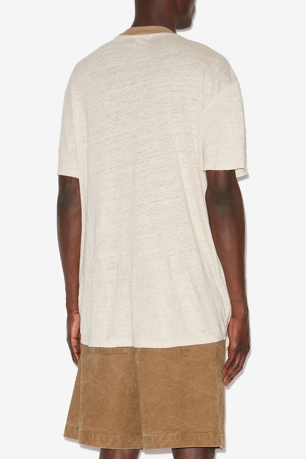 T-shirt honore en lin imprimé - Ecru/sand - Man - 5