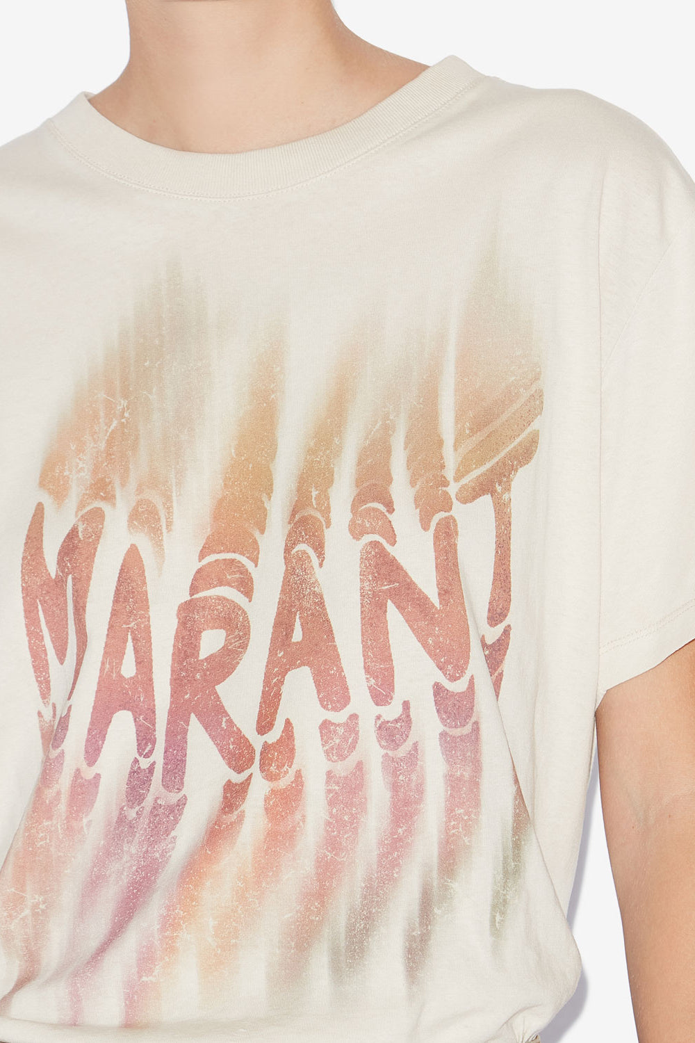 Zoeline cotton t-shirt with logo - Ecru - Woman - 3