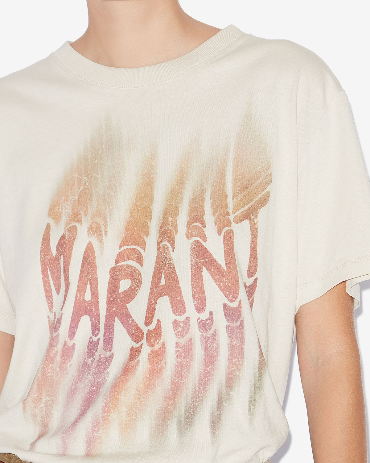 T-shirt con logo zoeline in cotone - Ecru - Woman - 2
