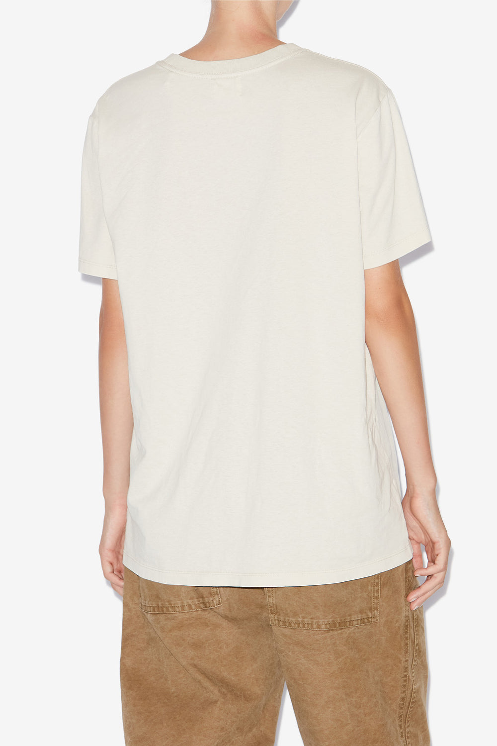 Zoeline cotton t-shirt with logo - Ecru - Woman - 5