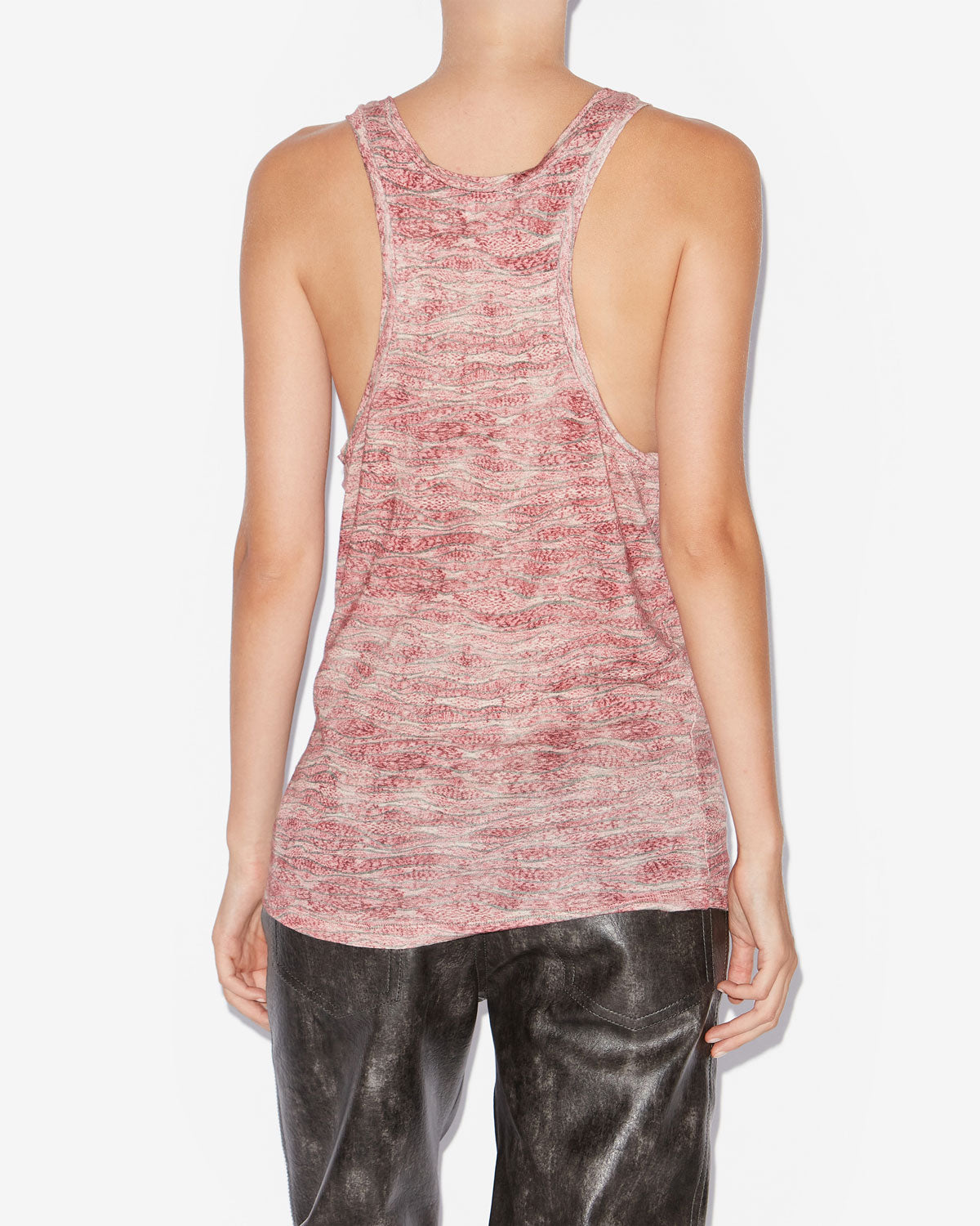 Tanktop thea aus bedrucktem leinen - Rot - Woman - 4