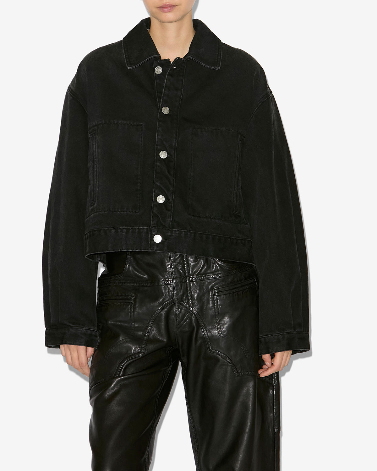 Giacca classica josephine in denim - Nero lavato - Woman - 3