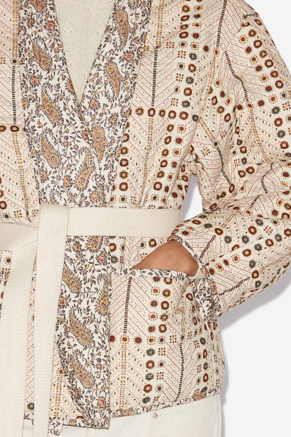 Bedruckte jacke chancel aus baumwolle - Naturfarben - Woman - 3