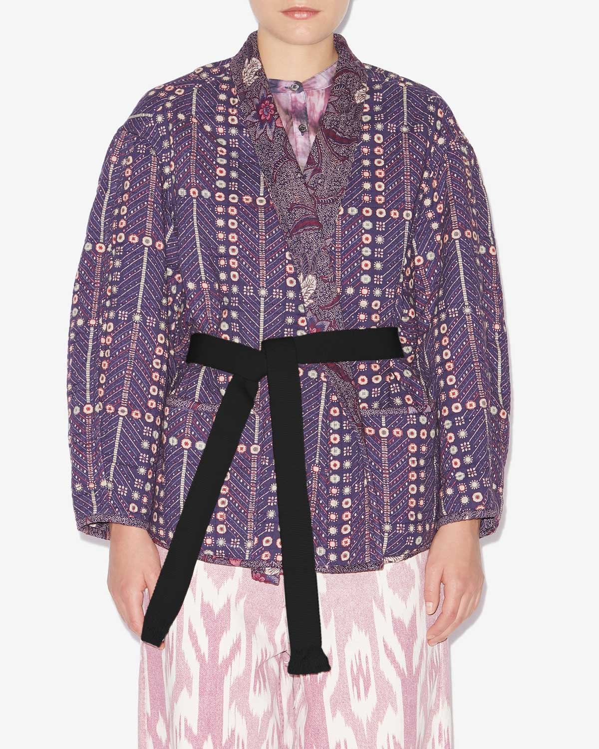 Veste chancel en coton imprimé - Violet - Woman - 3