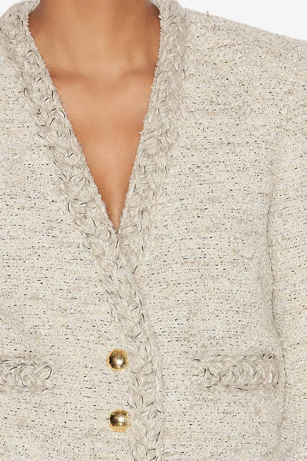 Giacca corta gwendoline in cowens - Ecru - Woman - 3