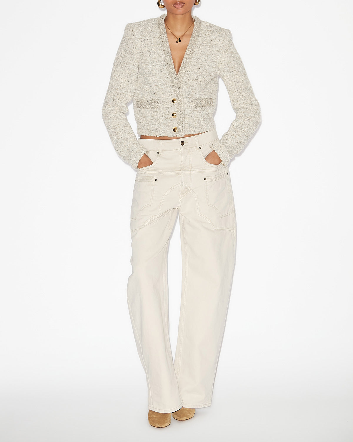 그웬돌린 코웬스 크롭 재킷 - 에크루 - Woman - 1