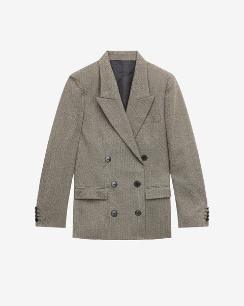 アウターその他 ISABEL MARANT Woman Blazer Grey 1 VE0159FBA3F04I 02AN ISABEL MARANT Robine double-breasted herringbone wool-blend