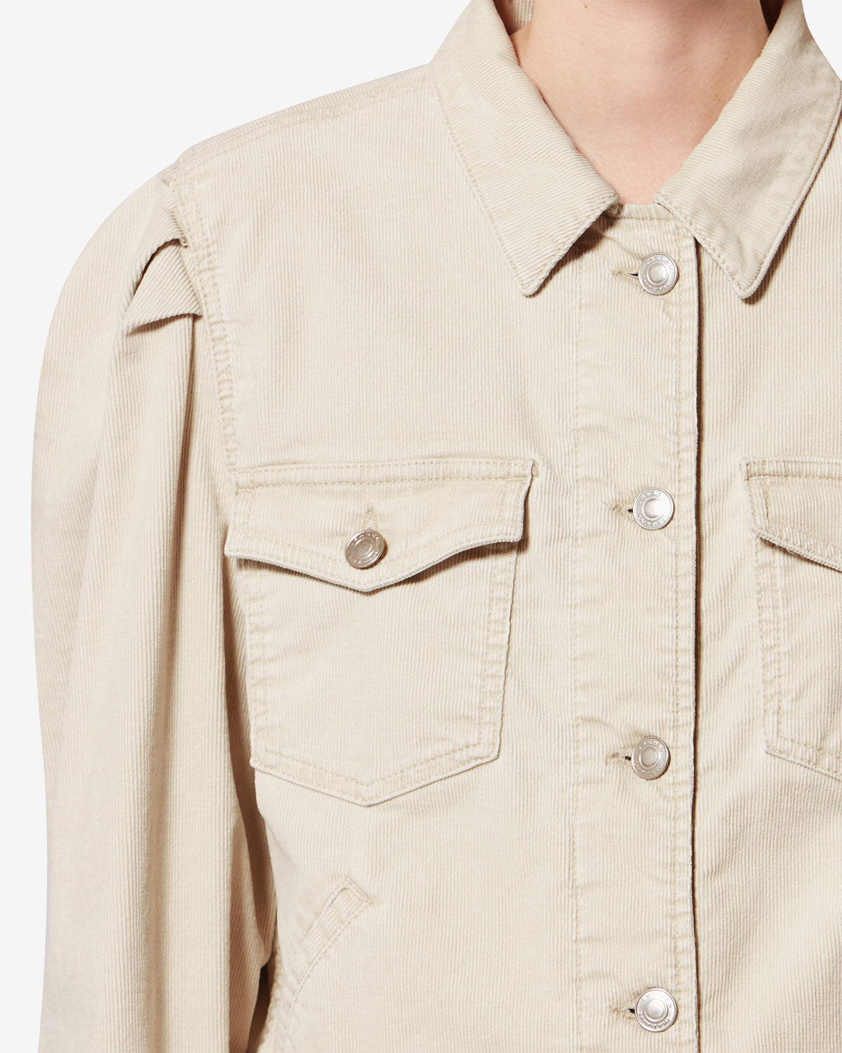 Chaqueta bolineav de pana lavada - Crudo - Woman - 2