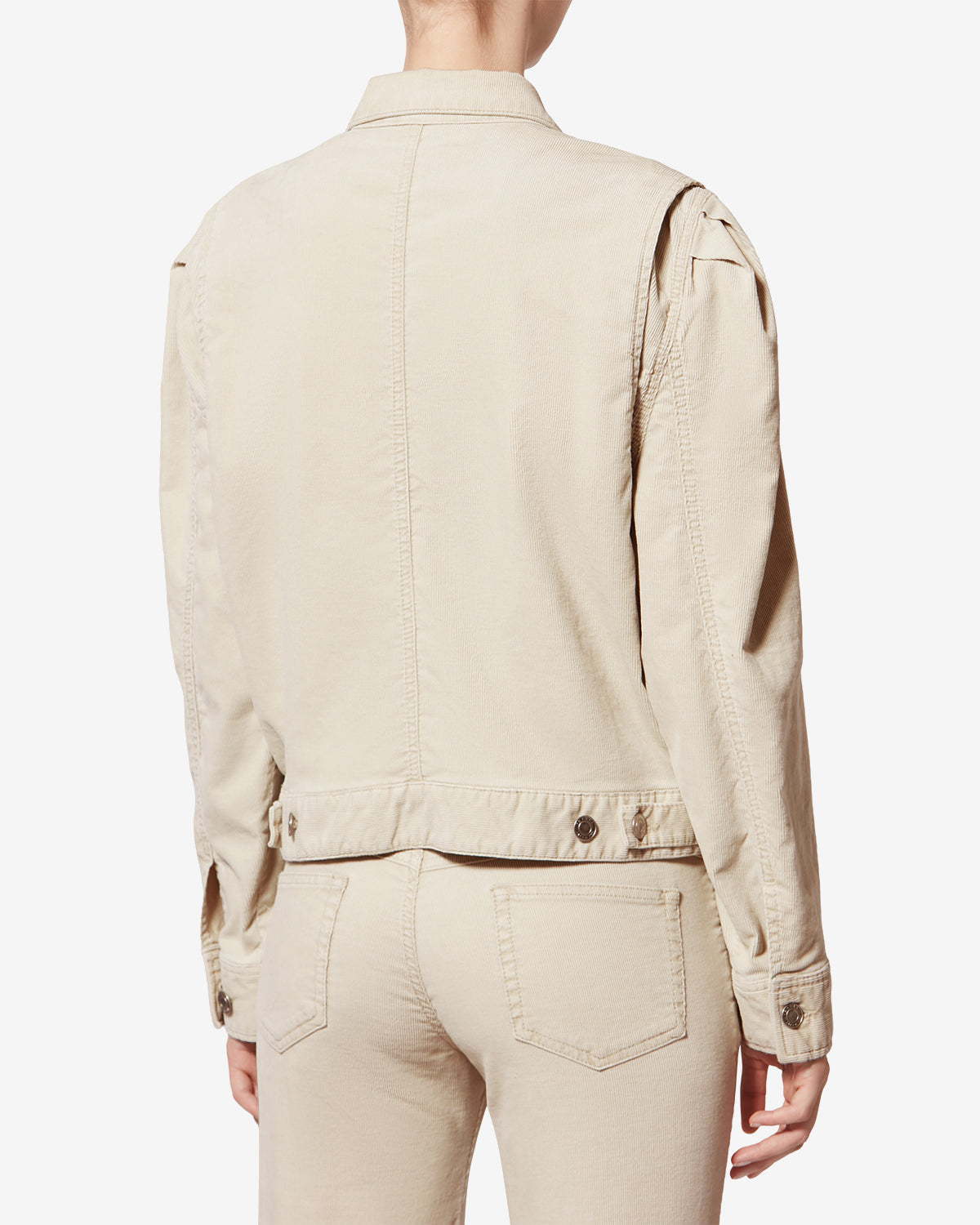 Chaqueta bolineav de pana lavada - Crudo - Woman - 4