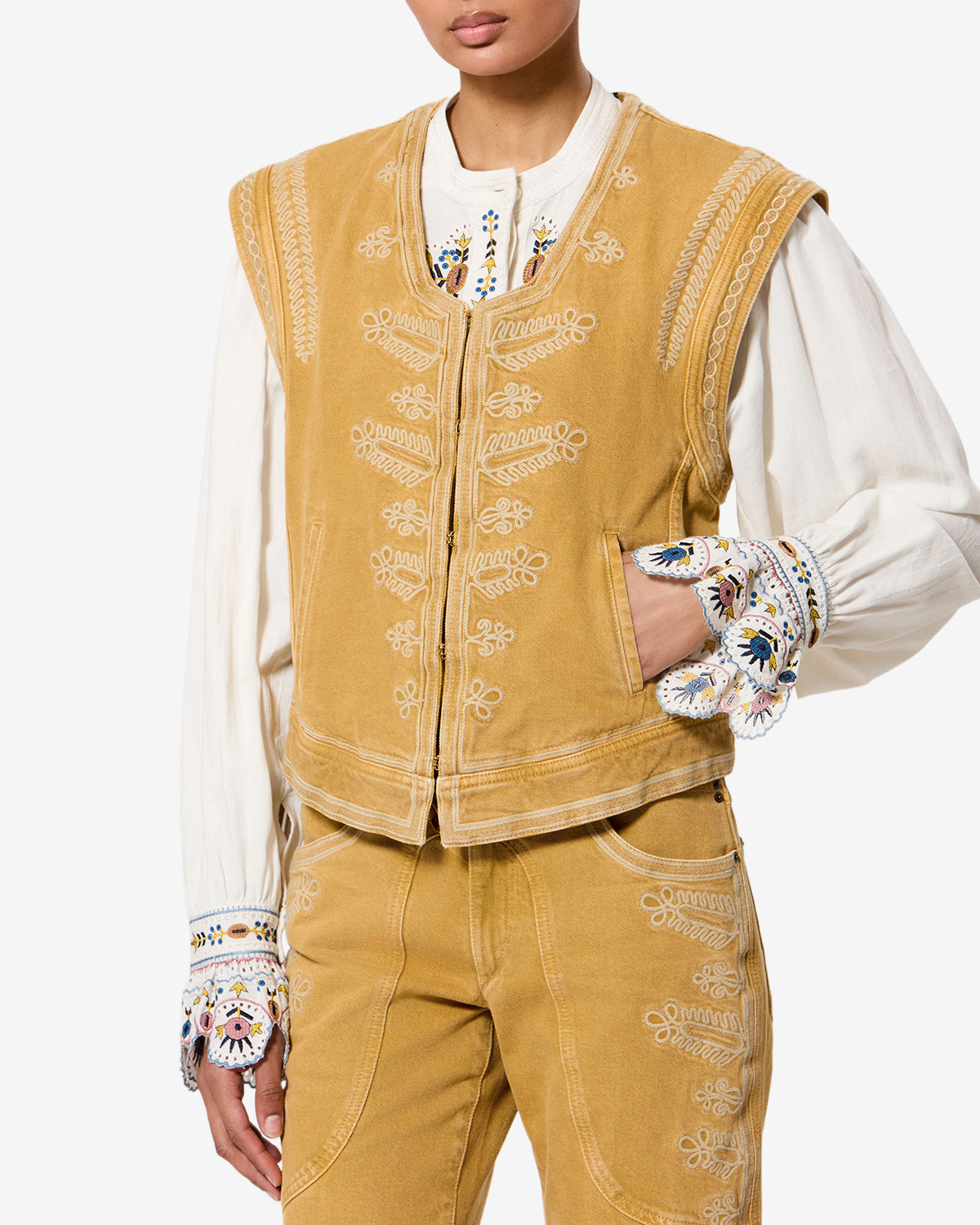ISABEL MARANT ÉTOILE EU44 ラムレザー ライダースベスト Alime