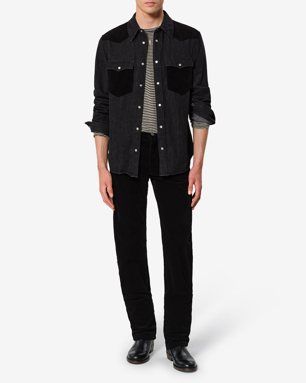 ISABEL MARANT デニムシャツ　ブラック　新品タグ付　plan c メンズ デザイナーシャツ｜イザベル・マラン公式オンラインストア