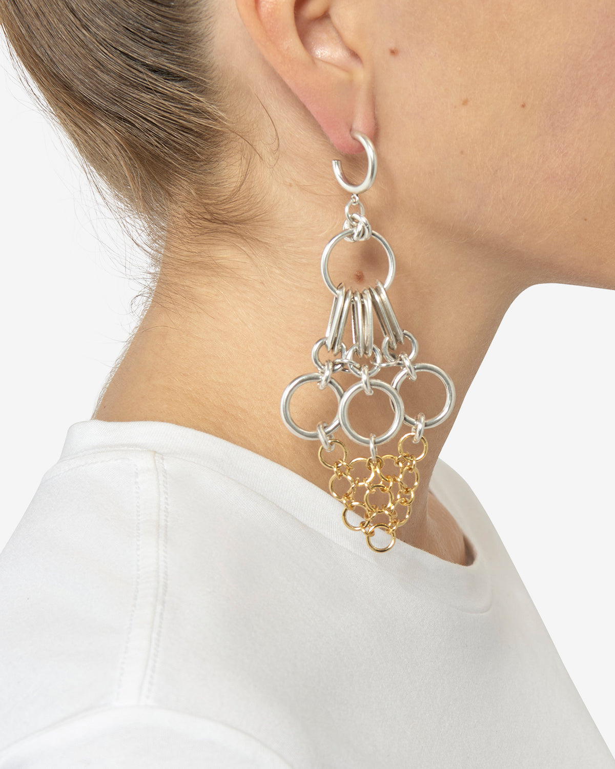 Long earrings イヤリング - Silver-gold - Woman - 2