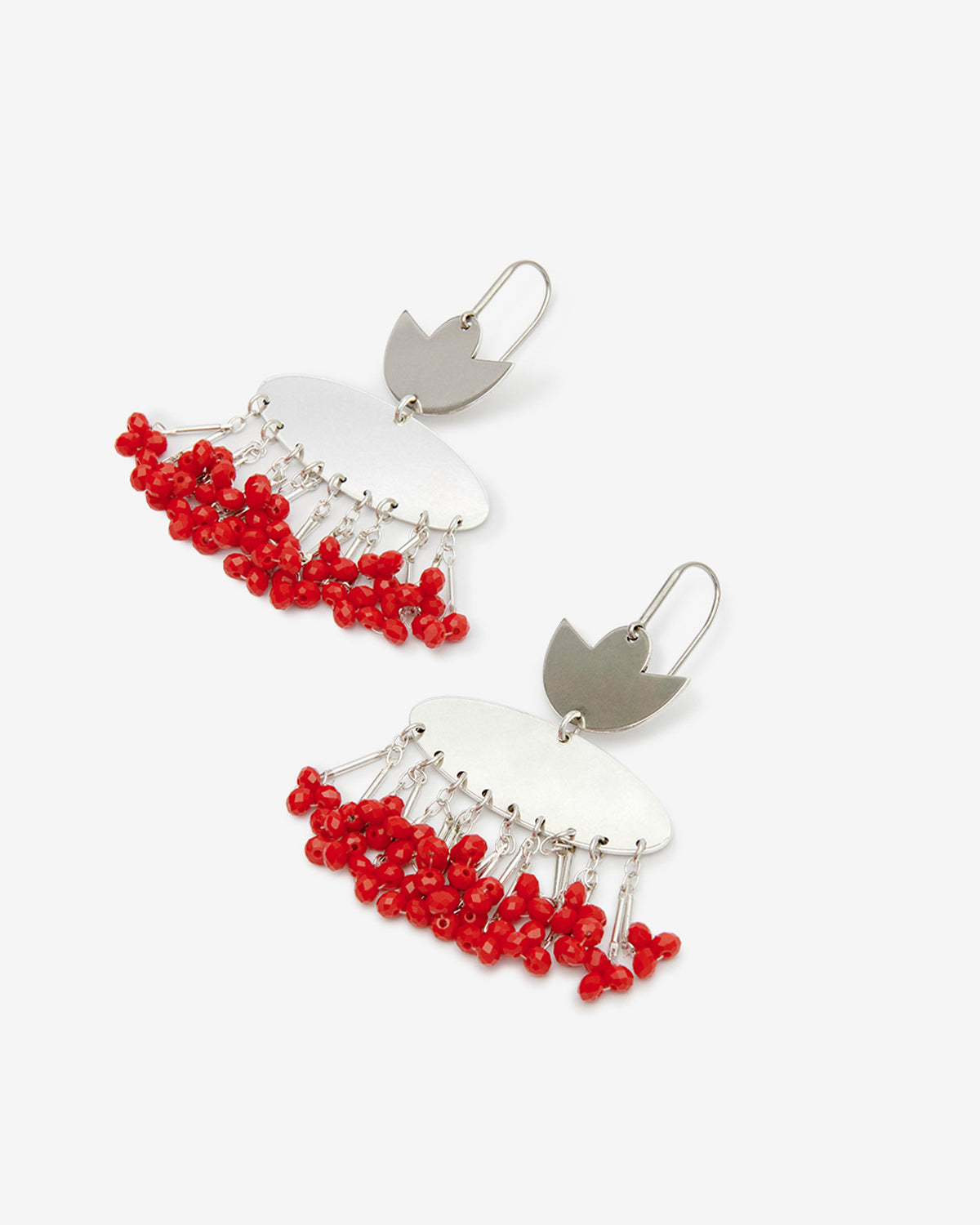 Boucles d'oreille nora - Rouge-argenté - Woman - 3