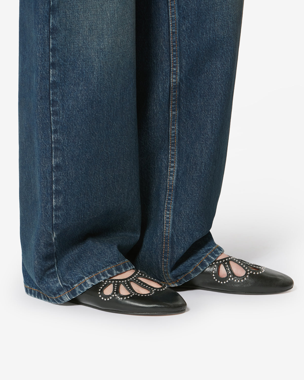 Bloris 가죽 발레리나 슈즈 - Black and silver - Woman - 5