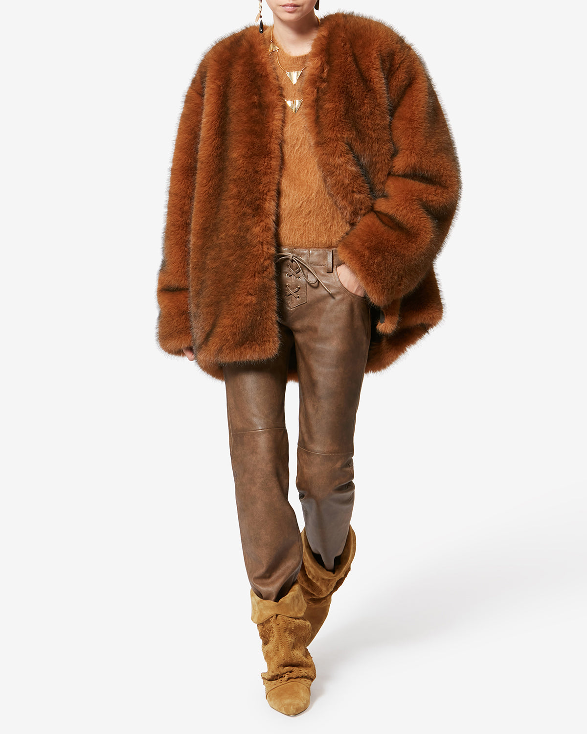 Edrik leather boots - Cognac - Woman - 6