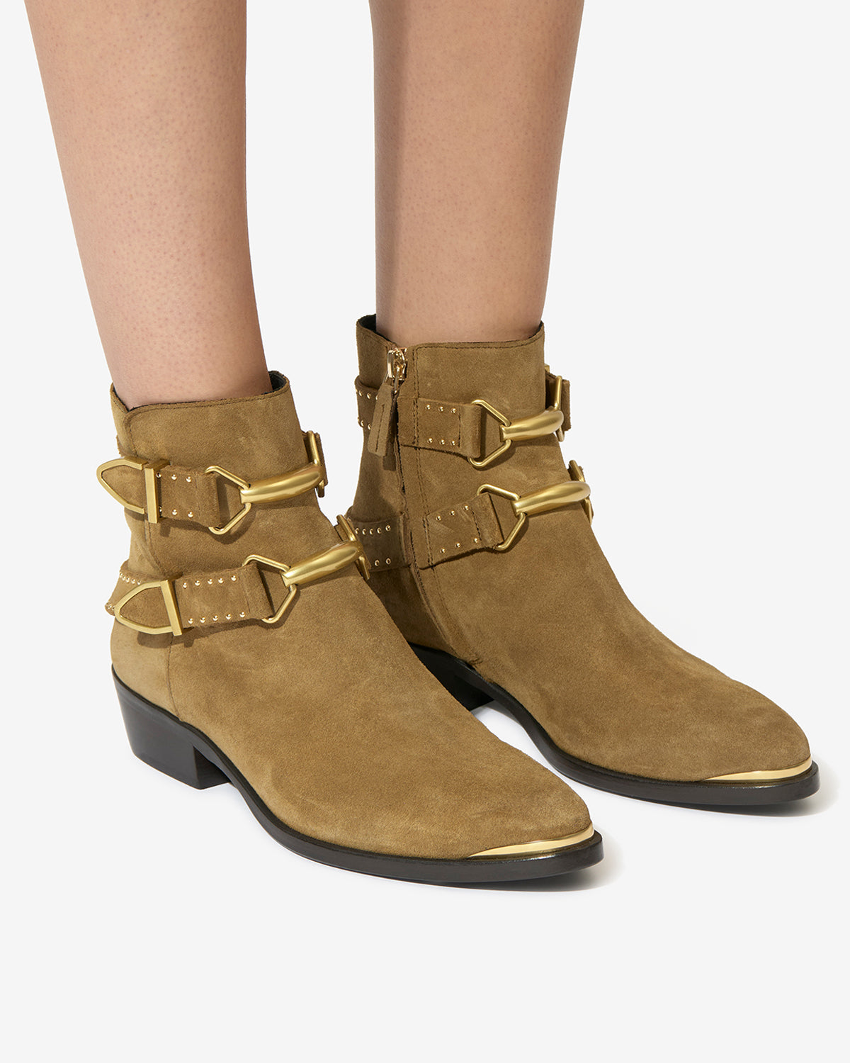 Boots zalya en cuir - Taupe - Woman - 5