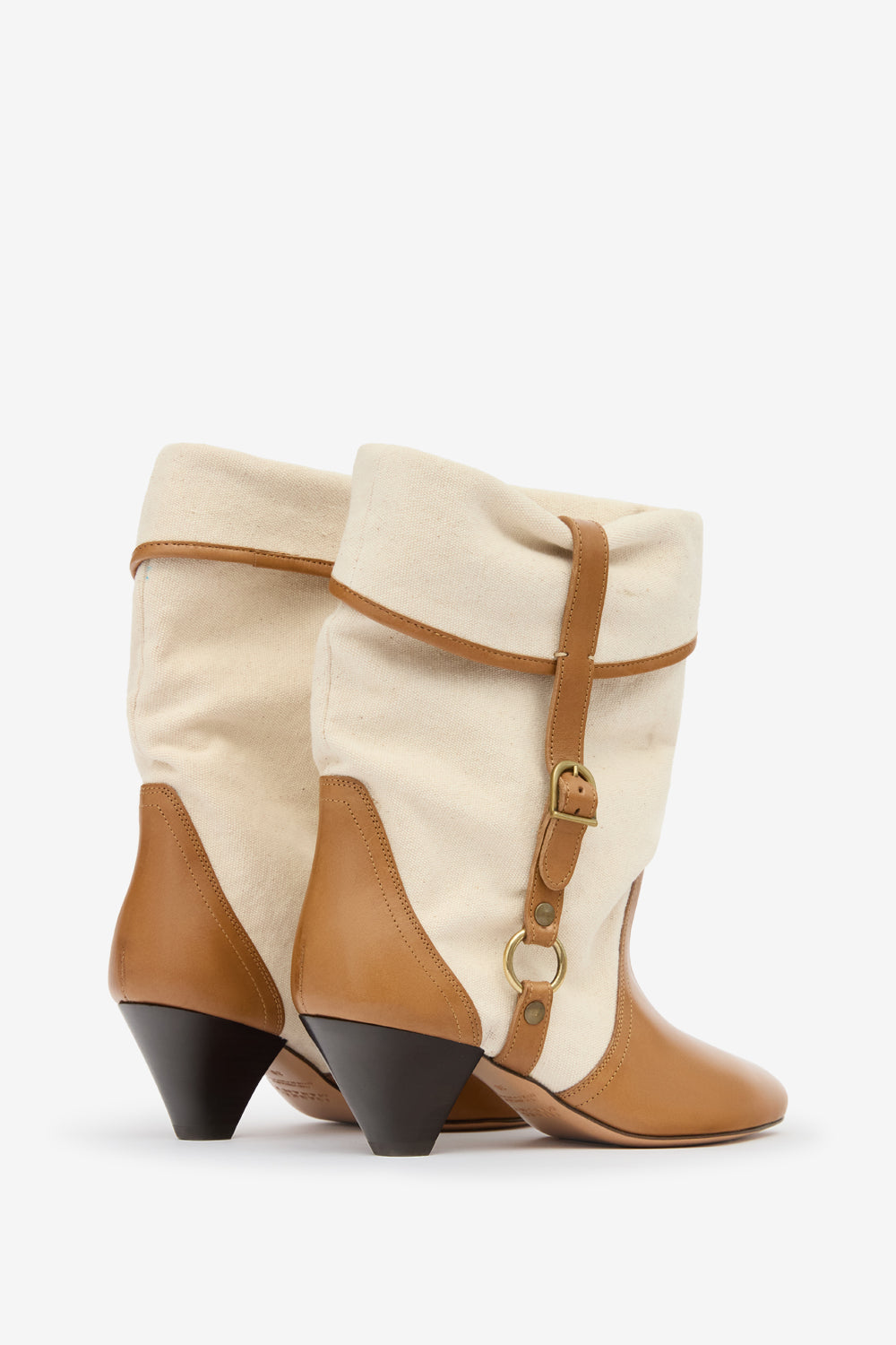 Stivali darner buckle in cotone - Ecru-chestnut - Woman - 2