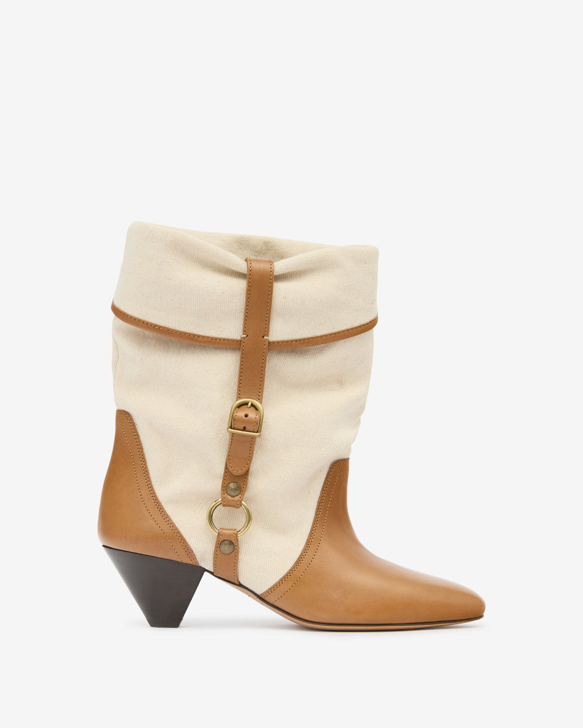 Stivali darner buckle in cotone - Ecru-chestnut - Woman - 1