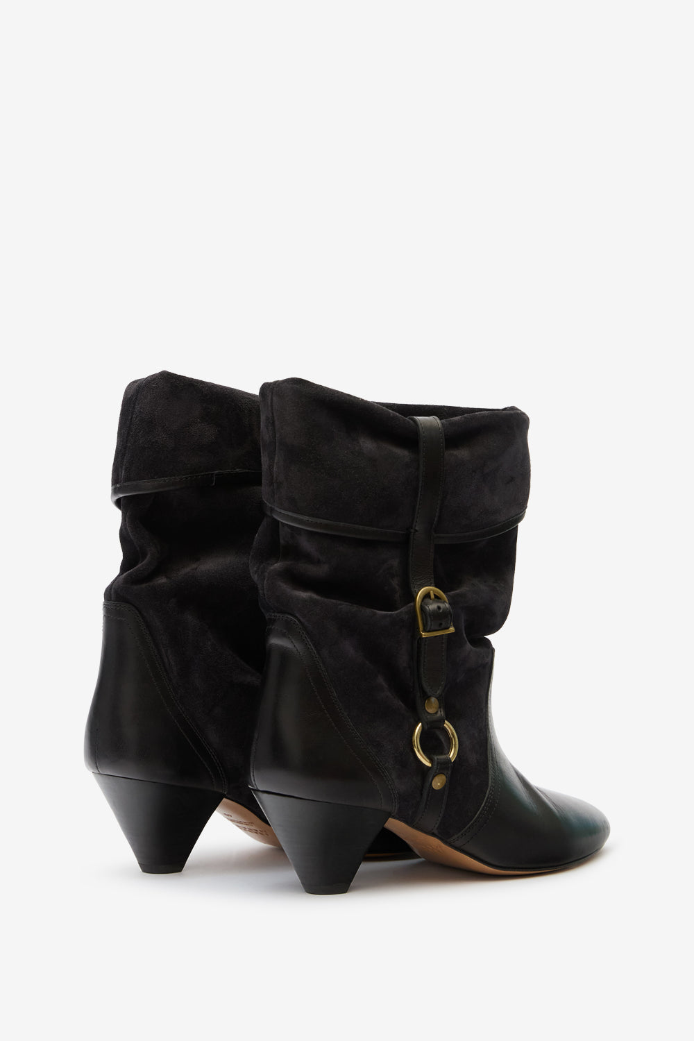 Darner buckle 스웨이드 가죽 부츠 - 검정으로 씻어낸 - Woman - 2