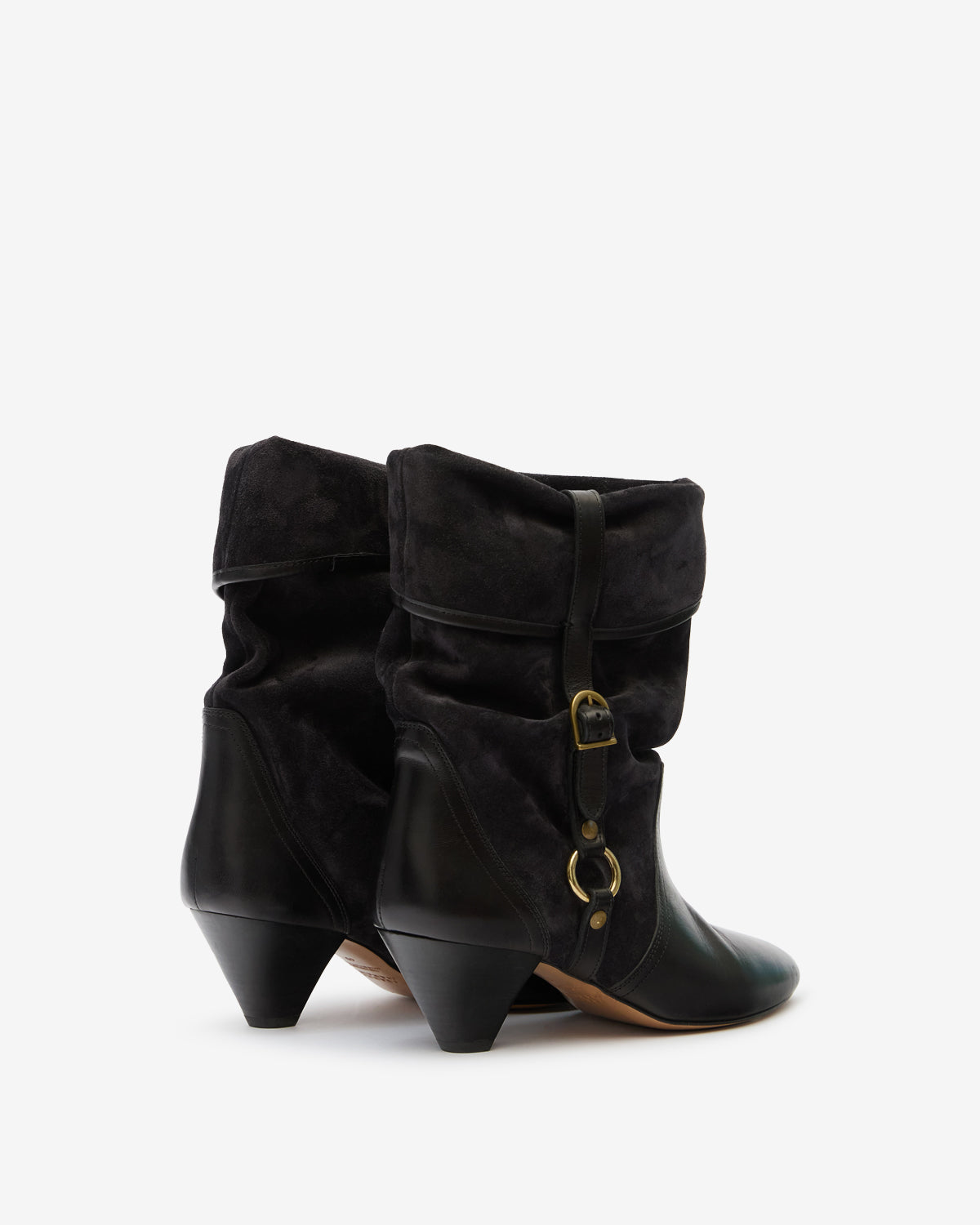 Darner buckle 스웨이드 가죽 부츠 - 검정으로 씻어낸 - Woman - 2