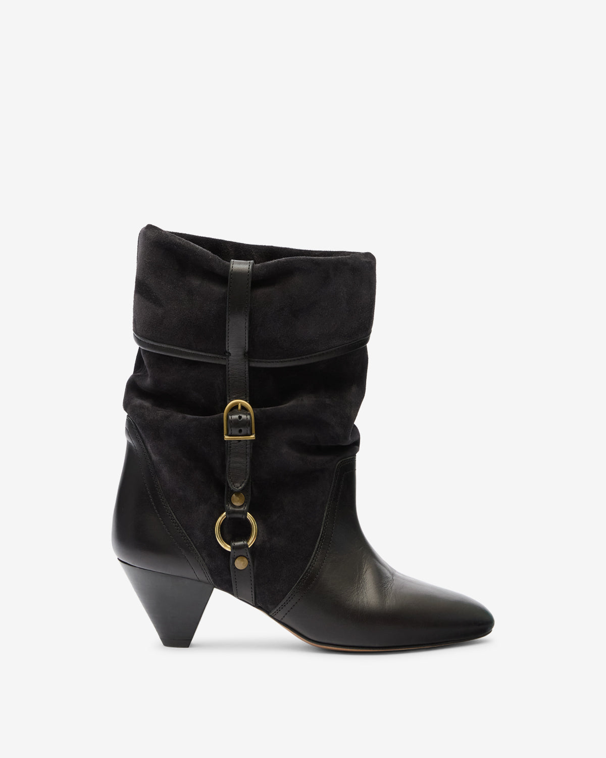 Darner buckle 스웨이드 가죽 부츠 - 검정으로 씻어낸 - Woman - 1