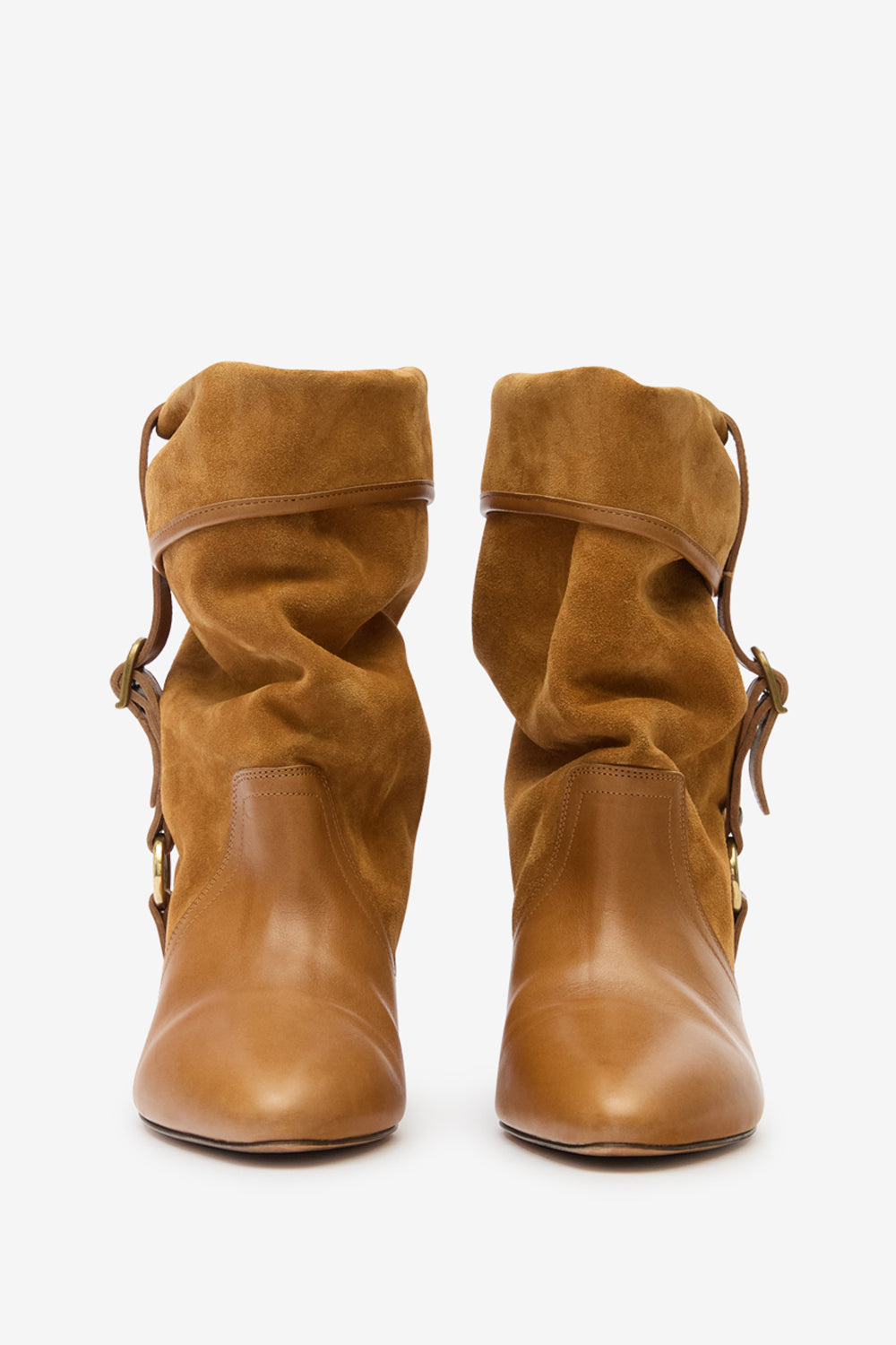 Botas darner buckle de piel de ante - Chestnut - Woman - 4