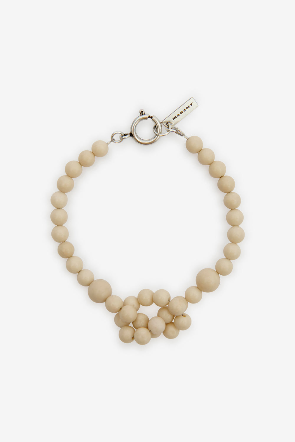 Perlenarmband aus naturstein noah - Ecru-silver - Man - 1