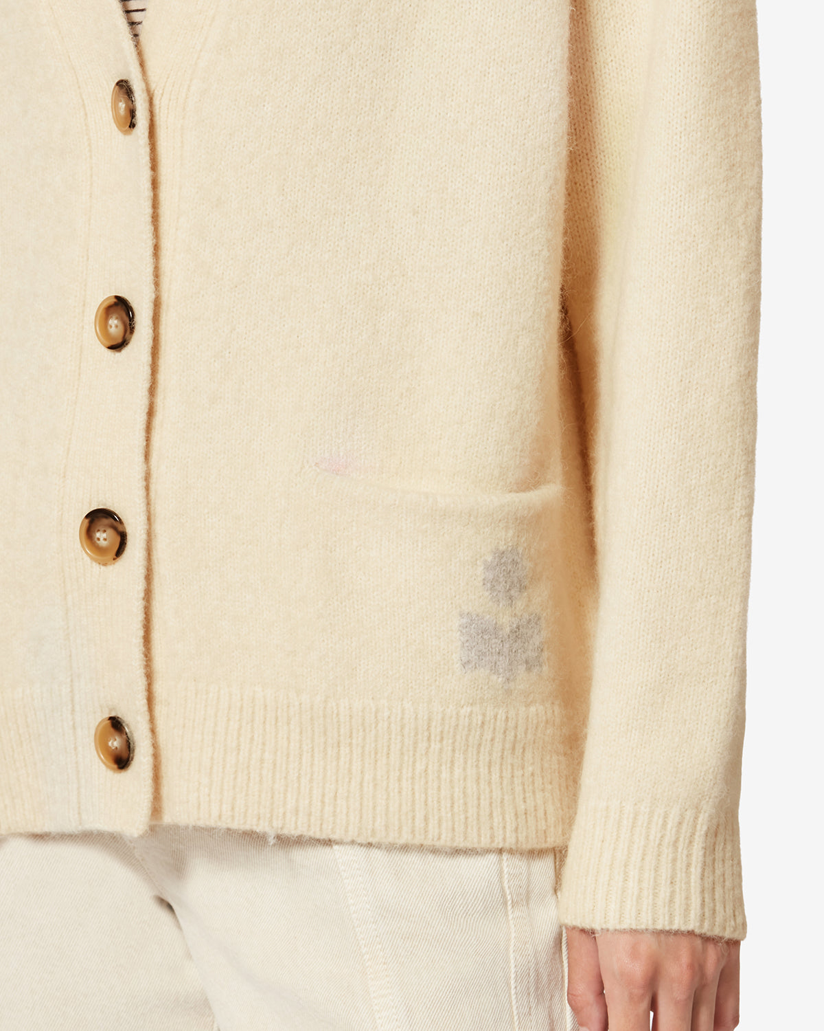 Eborah 알파카 로고 가디건 - 에크루 - Woman - 2