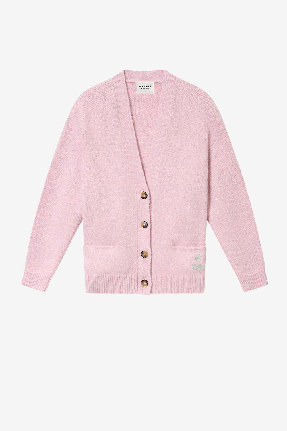 Cardigan logo in alpaca eborah - Mauve - Woman - 1