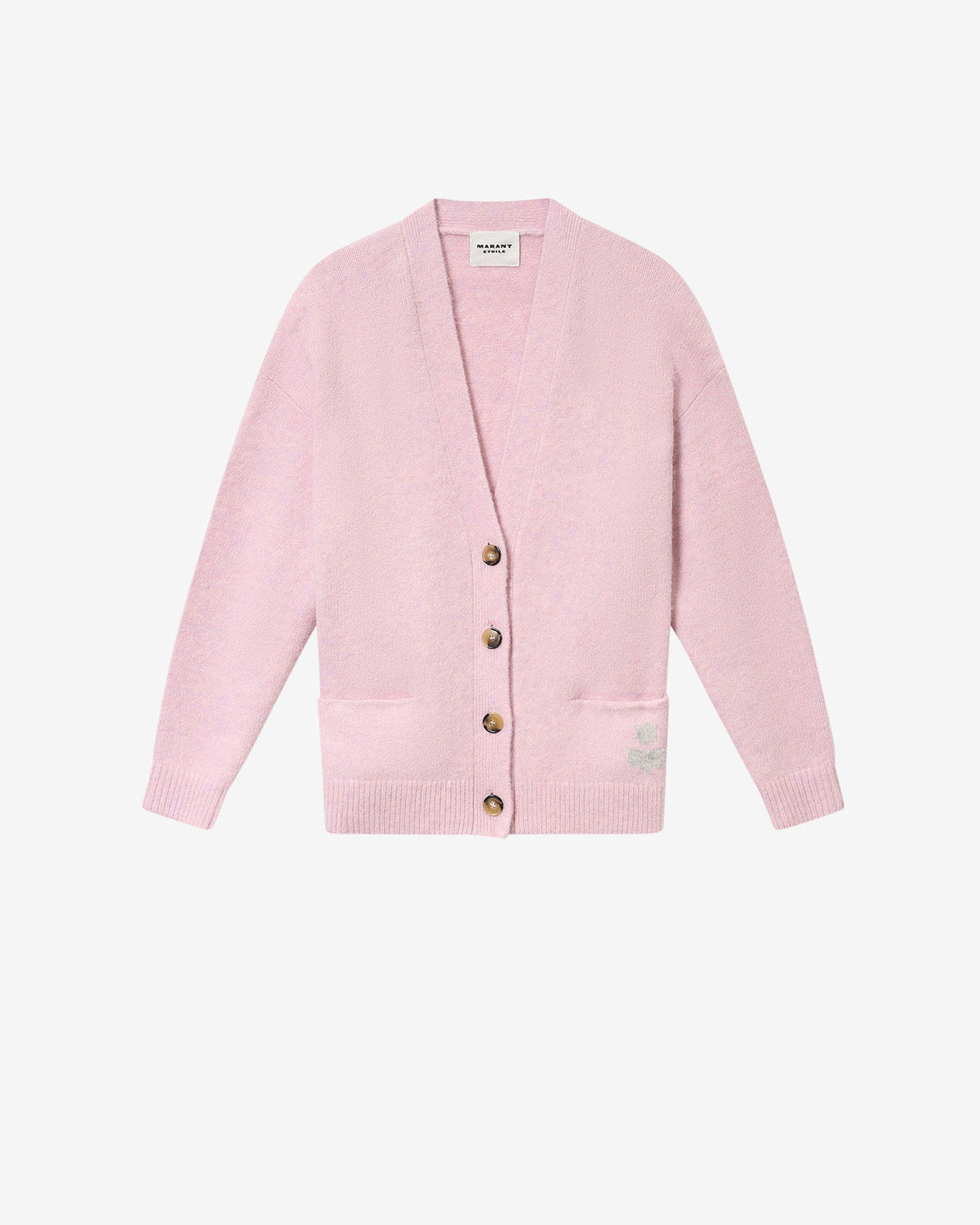 Eborah alpaca cardigan with logo - Mauve - Woman - 5