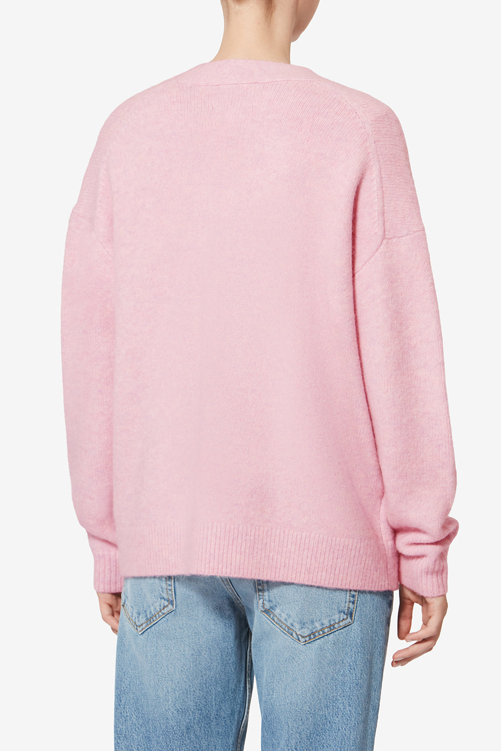 Cardigan logo in alpaca eborah - Mauve - Woman - 5