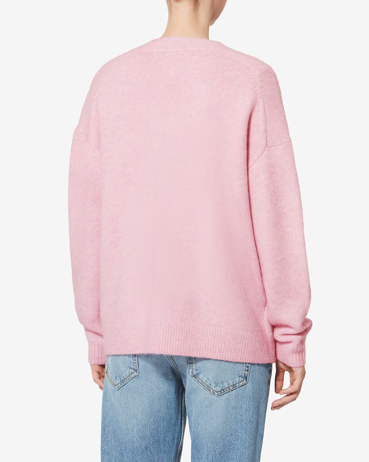 Eborah alpaca cardigan with logo - Mauve - Woman - 4