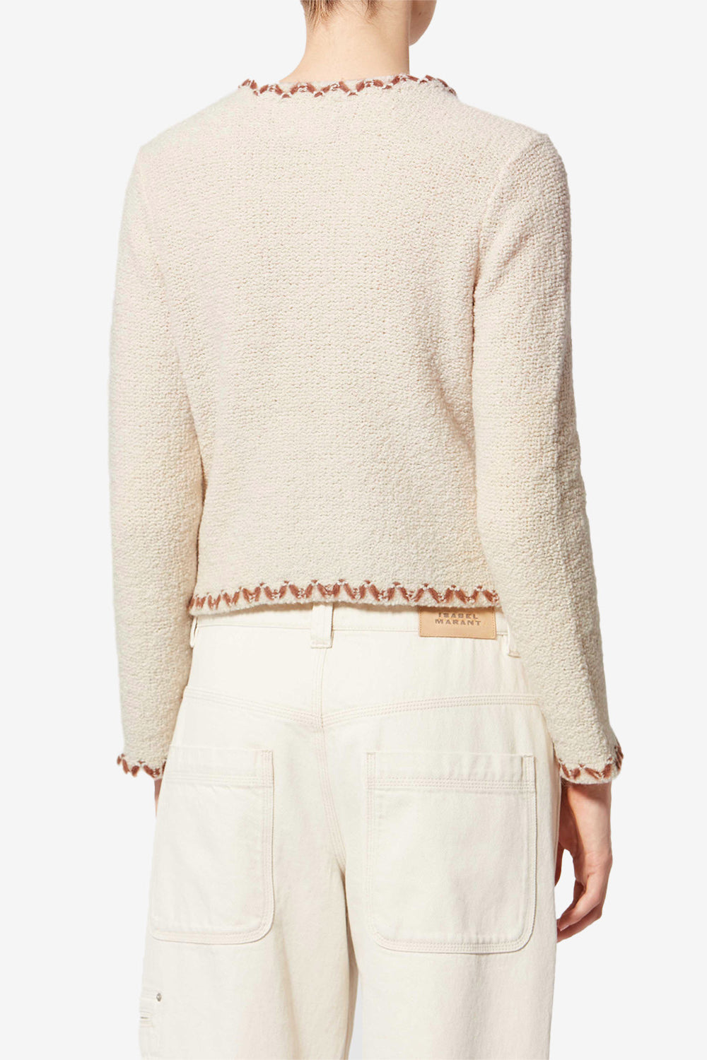 Cárdigan rochelle de tweed de lana merino - Ecru-bronze - Woman - 5