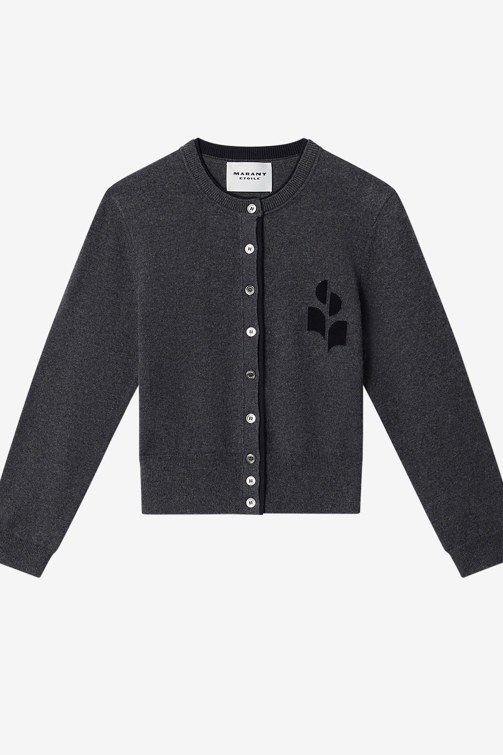 Cardigan bicolor in cotone e lana lona - Anthracite-black - Woman - 1