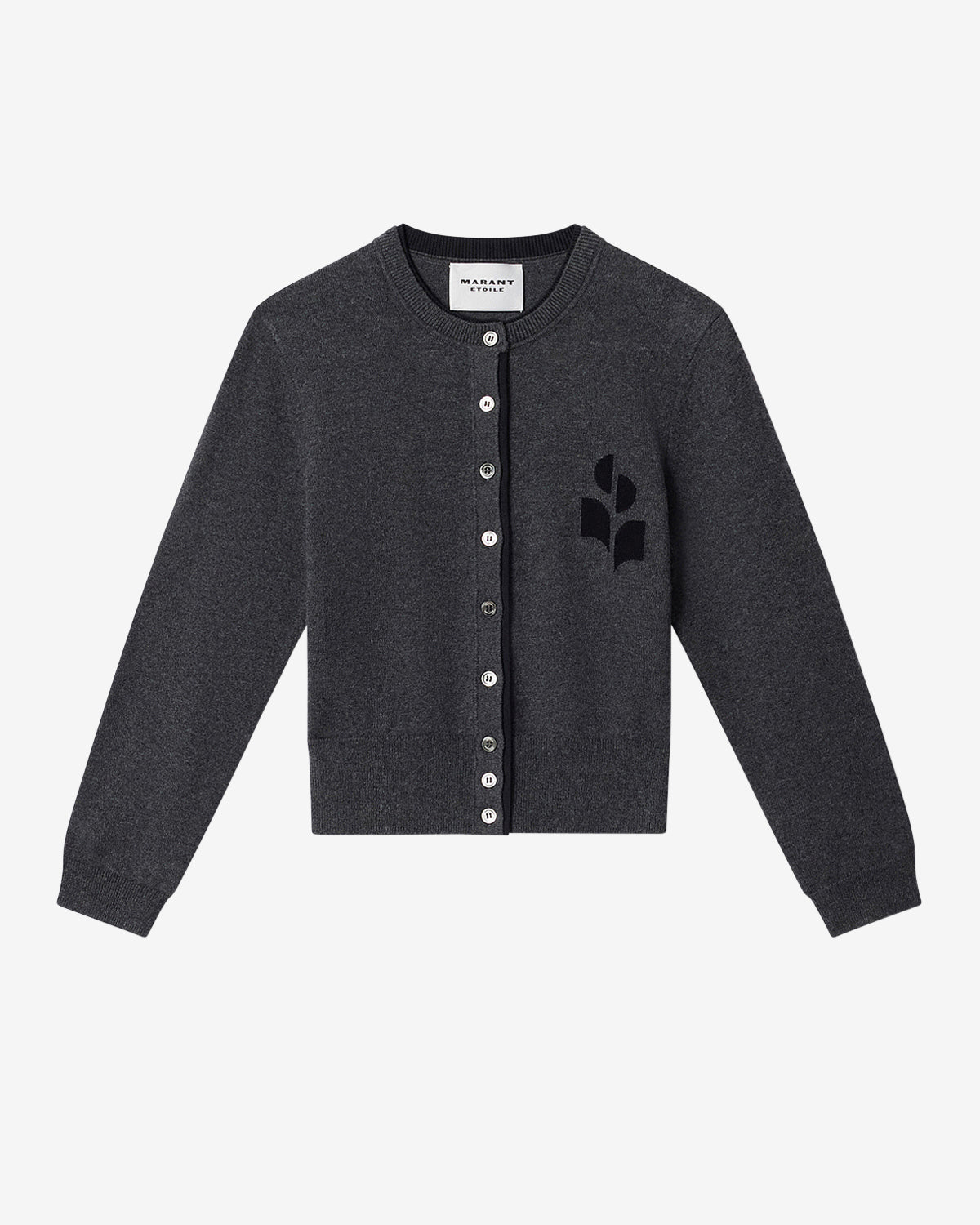 Cardigan bicolor in cotone e lana lona - Anthracite-black - Woman - 5