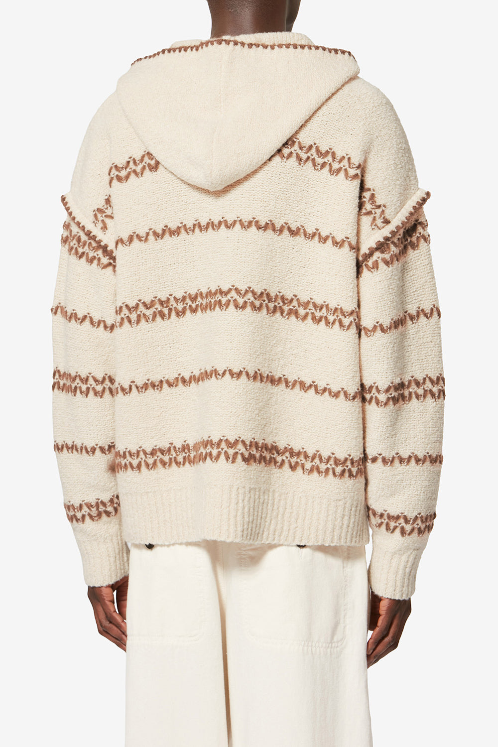 Cardigan in lana mouliné rolian - Ecru-bronze - Man - 5