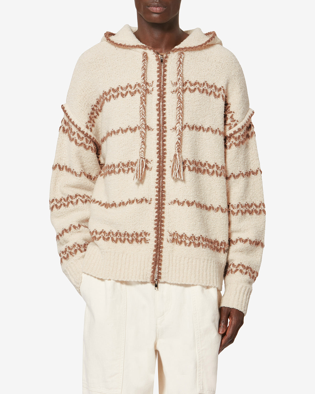 Strickjacke rolian aus mouliné-wolle - Ecru-bronze - Man - 3