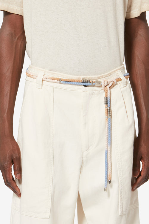 Doppelgürtel aus zweifarbiger kordel sayko - Blue-silver - Man